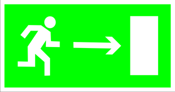 E03 направление к эвакуационному выходу направо (пленка, 300х150 мм) - Знаки безопасности - Эвакуационные знаки - ohrana.inoy.org