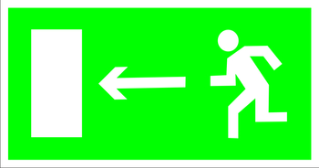 E04 направление к эвакуационному выходу налево (пластик, 300х150 мм) - Знаки безопасности - Эвакуационные знаки - ohrana.inoy.org