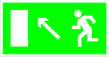 E06 направление к эвакуационному выходу налево вверх (пленка, 300х150 мм) - Знаки безопасности - Эвакуационные знаки - ohrana.inoy.org
