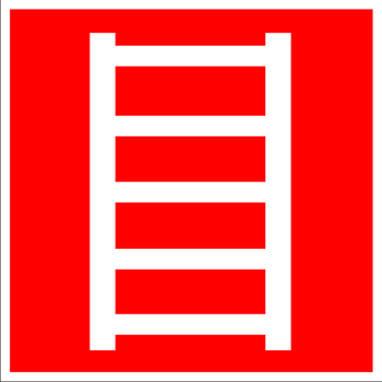 F03 пожарная лестница (пленка, 200х200 мм) - Знаки безопасности - Знаки пожарной безопасности - ohrana.inoy.org